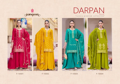 Darpan Vol 2 Rangoon Dola Jacquard Readymade Plazzo Style Suits Wholesale Rate