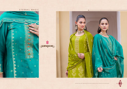 Darpan Vol 2 Rangoon Dola Jacquard Readymade Plazzo Style Suits Wholesale Rate