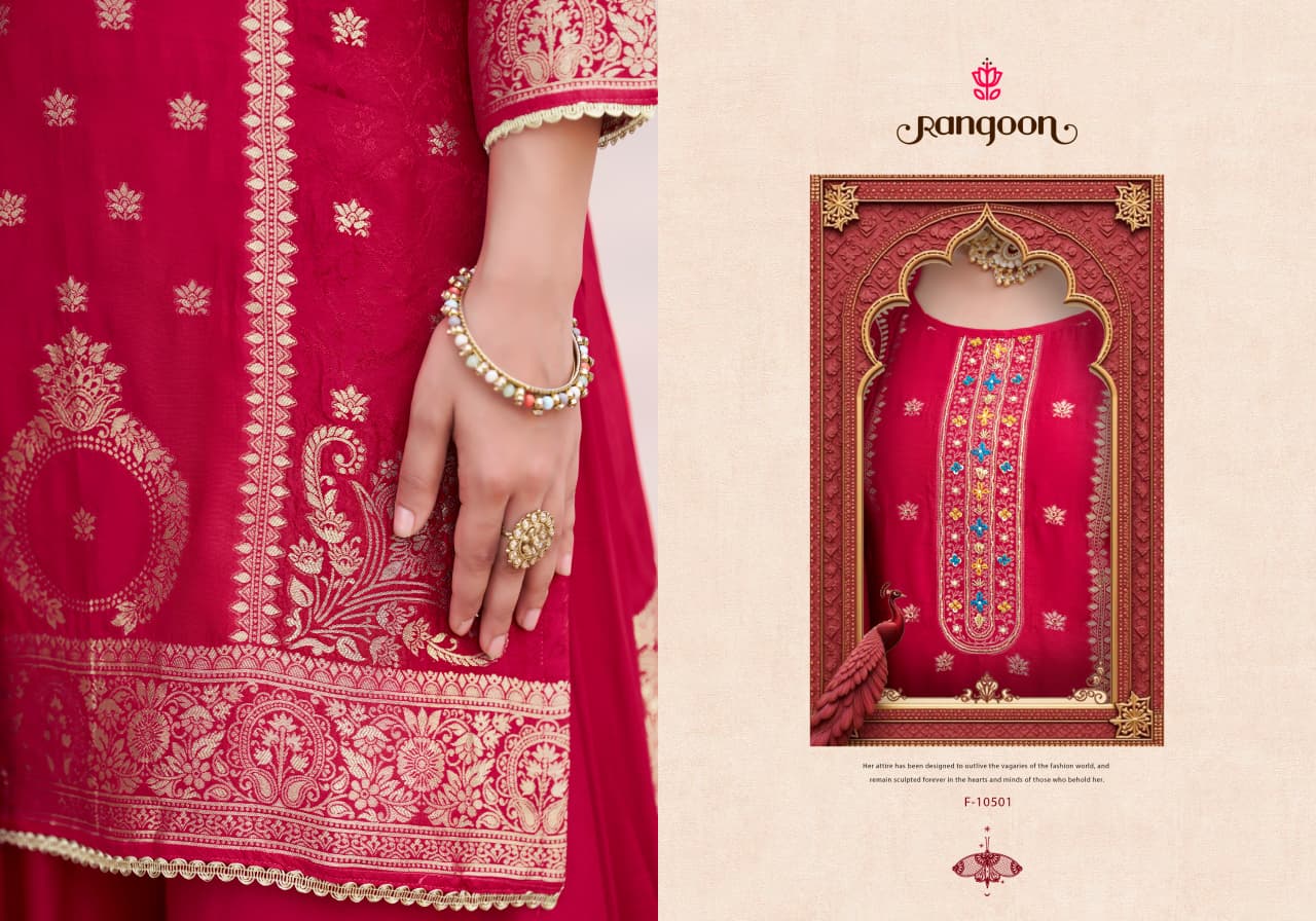 Darpan Vol 2 Rangoon Dola Jacquard Readymade Plazzo Style Suits Wholesale Rate