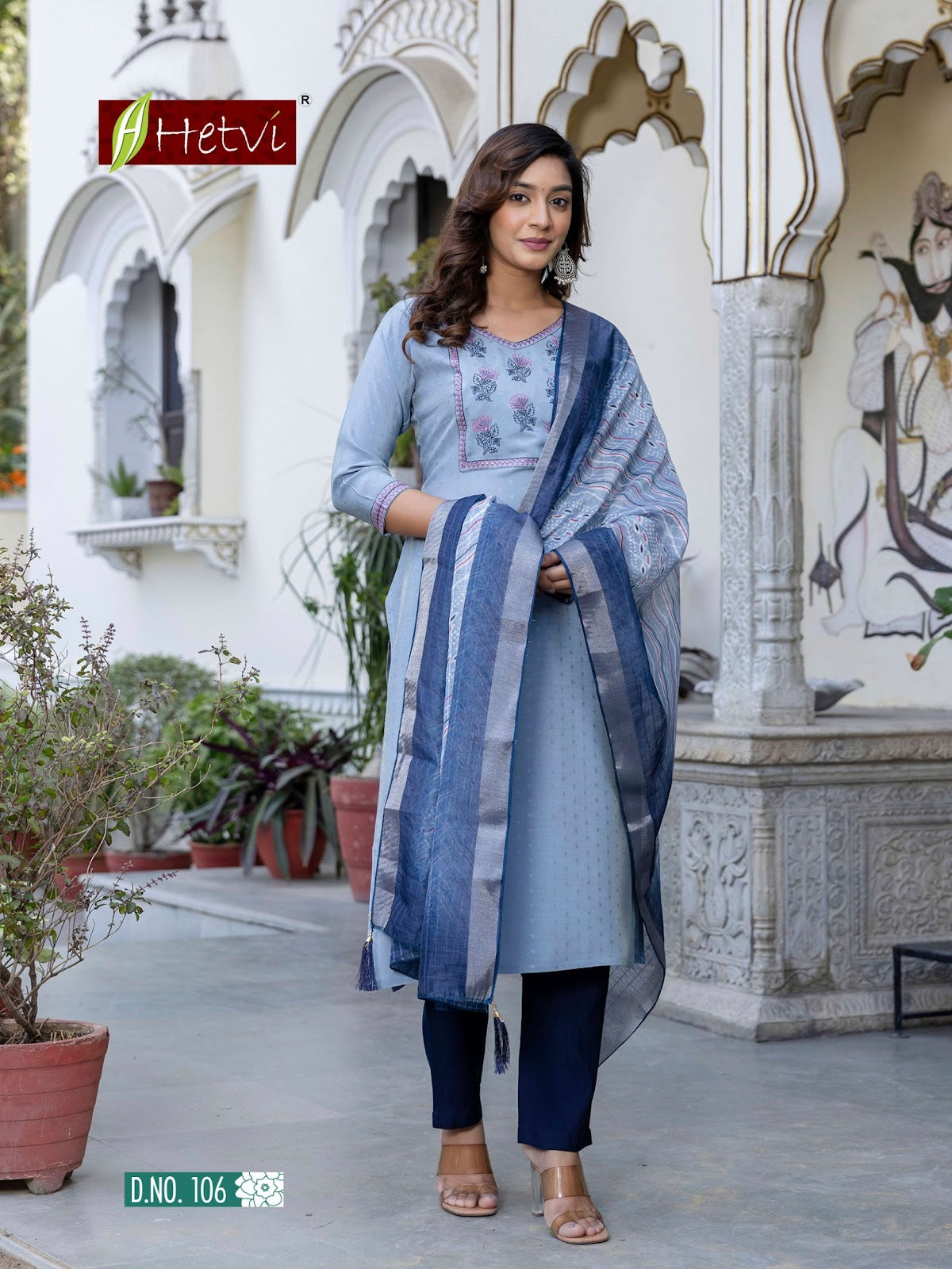 Darshi Hetvi Roman Readymade Pant Style Suits Exporter Gujarat