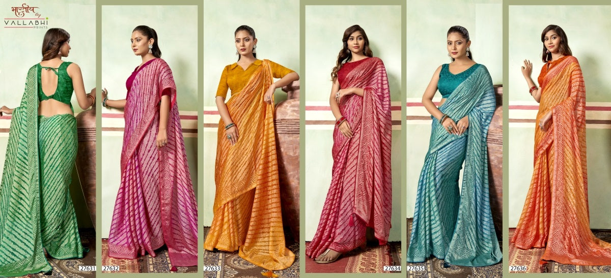 Darshita Vol 2 Vallabhi Prints Brasso Sarees Manufacturer Ahmedabad