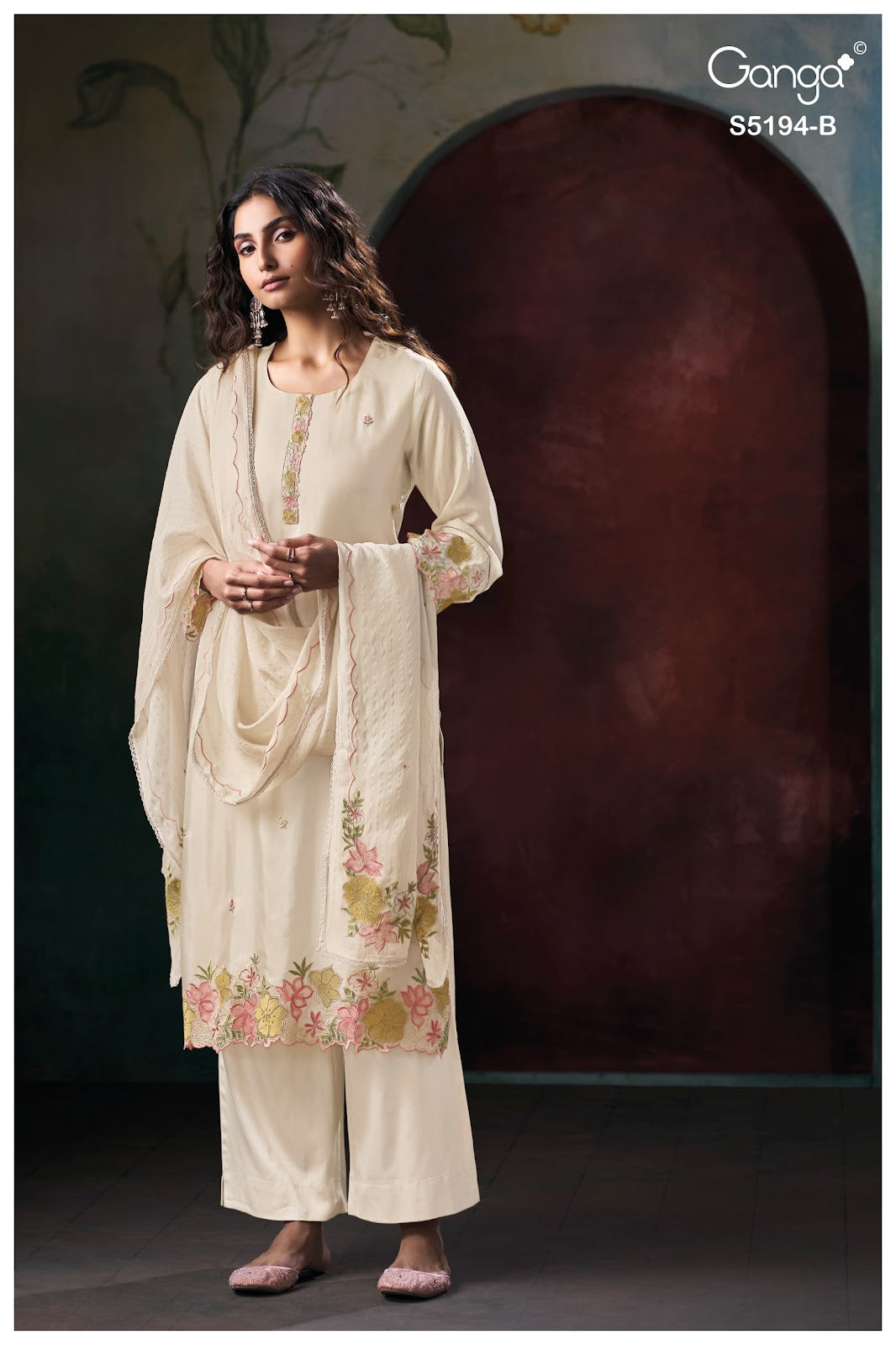 Darshvi S5194 Ganga Habutai Silk Pant Style Suits Wholesaler Gujarat