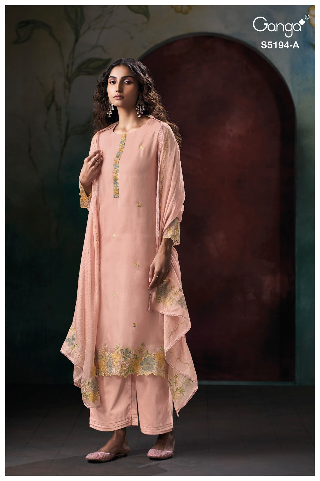 Darshvi S5194 Ganga Habutai Silk Pant Style Suits Wholesaler Gujarat