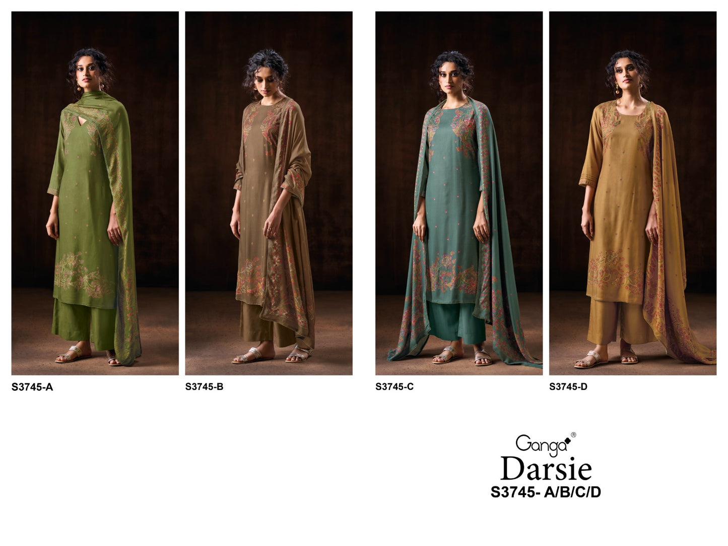 Darsie 3745 Ganga Pashmina Suits Wholesaler Ahmedabad