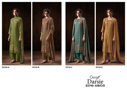 Darsie 3745 Ganga Pashmina Suits Wholesaler Ahmedabad
