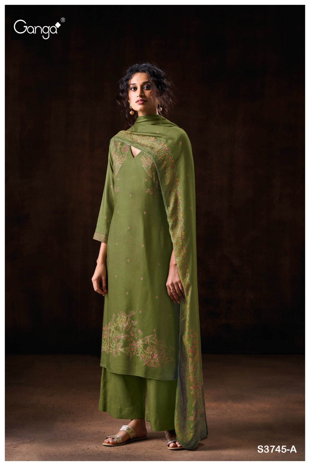 Darsie 3745 Ganga Pashmina Suits Wholesaler Ahmedabad