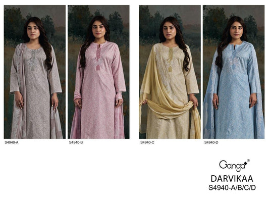 Darvikaa 4940 Ganga Cotton Plazzo Style Suits Manufacturer India