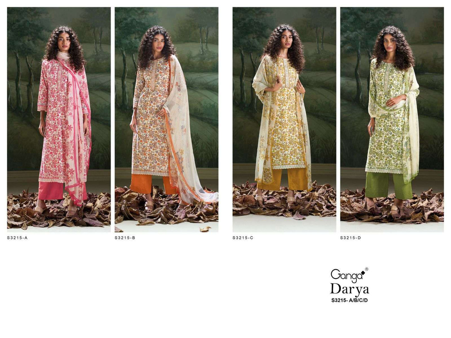 Darya 3215 Ganga Premium Cotton Plazzo Style Suits Manufacturer Ahmedabad