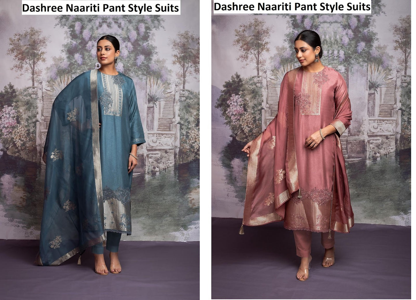 Dashree Naariti Silk Jacquard Pant Style Suits Manufacturer Ahmedabad