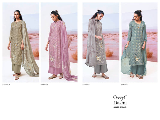 Dasmi 3455 Ganga Pure Cotton Pant Style Suits Wholesaler Gujarat