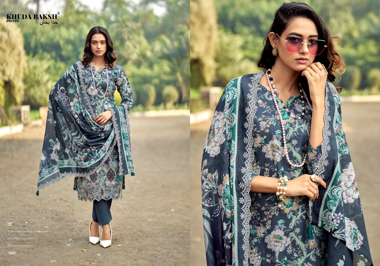Dastaan E Jashan Hitlist Khuda Baksh Prints Lawn Cotton Pakistani Patch Work Suits Manufacturer Gujarat