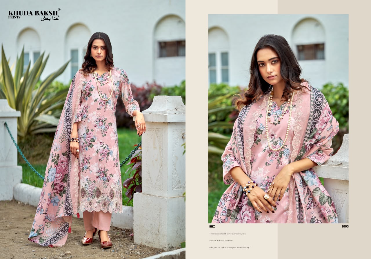 Dastaan E Jashan Hitlist Khuda Baksh Prints Lawn Cotton Pakistani Patch Work Suits Manufacturer Gujarat