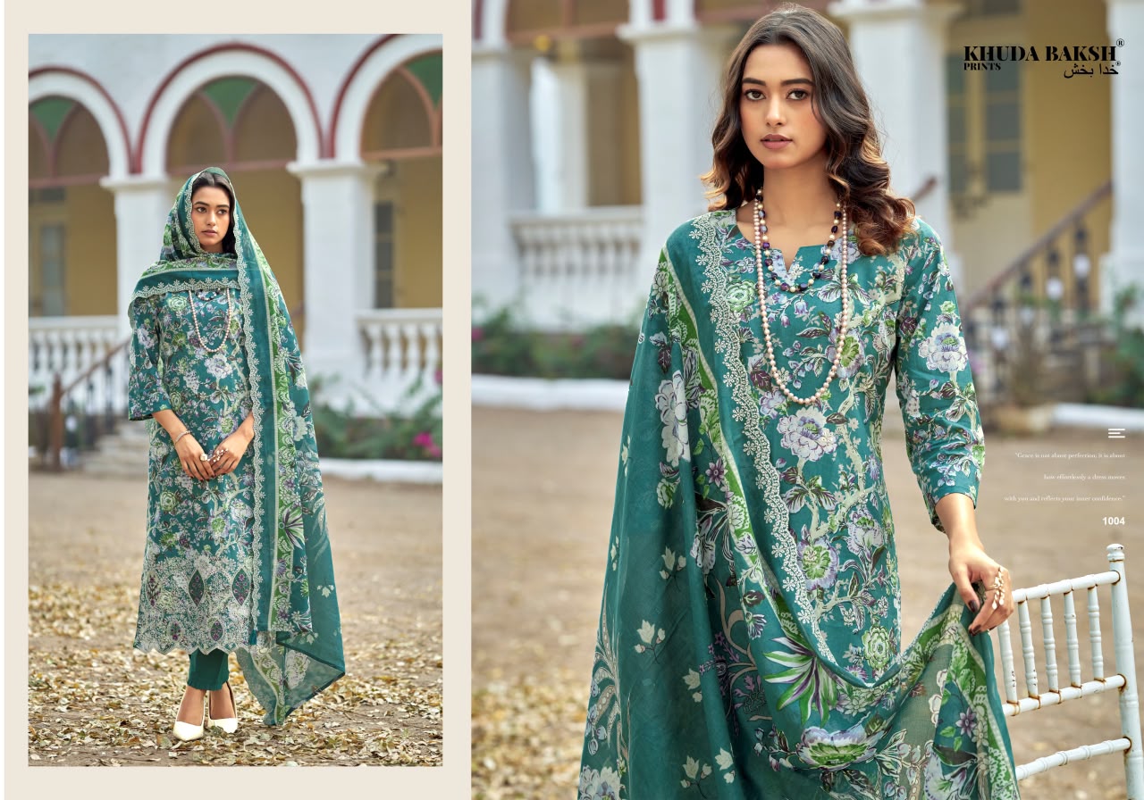 Dastaan E Jashan Hitlist Khuda Baksh Prints Lawn Cotton Pakistani Patch Work Suits Manufacturer Gujarat