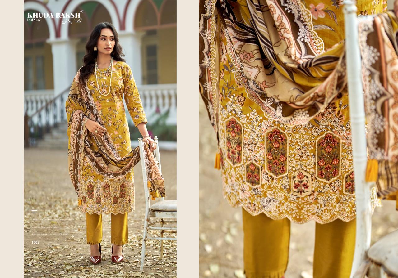 Dastaan E Jashan Khuda Baksh Prints Lawn Pakistani Patch Work Suits Supplier Ahmedabad