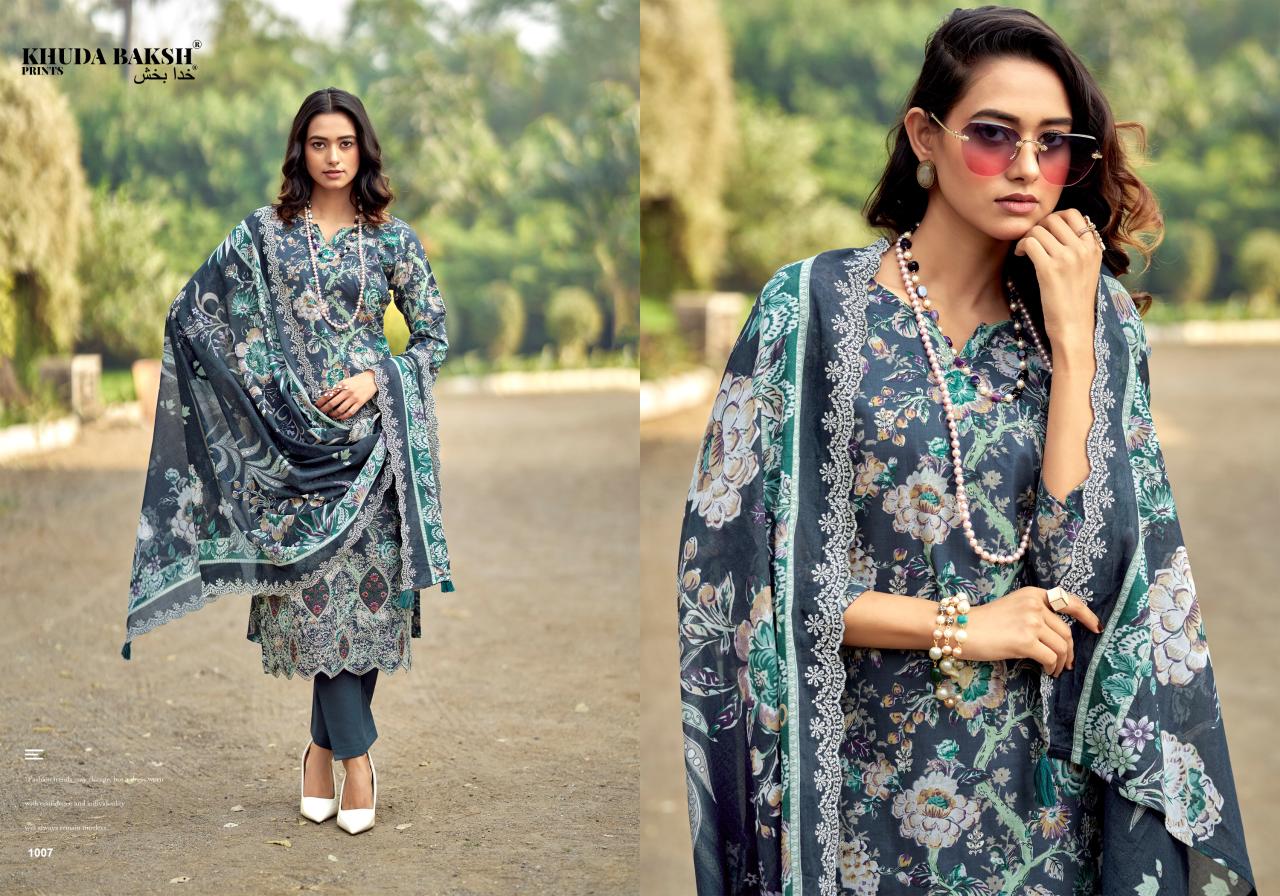 Dastaan E Jashan Khuda Baksh Prints Lawn Pakistani Patch Work Suits Supplier Ahmedabad