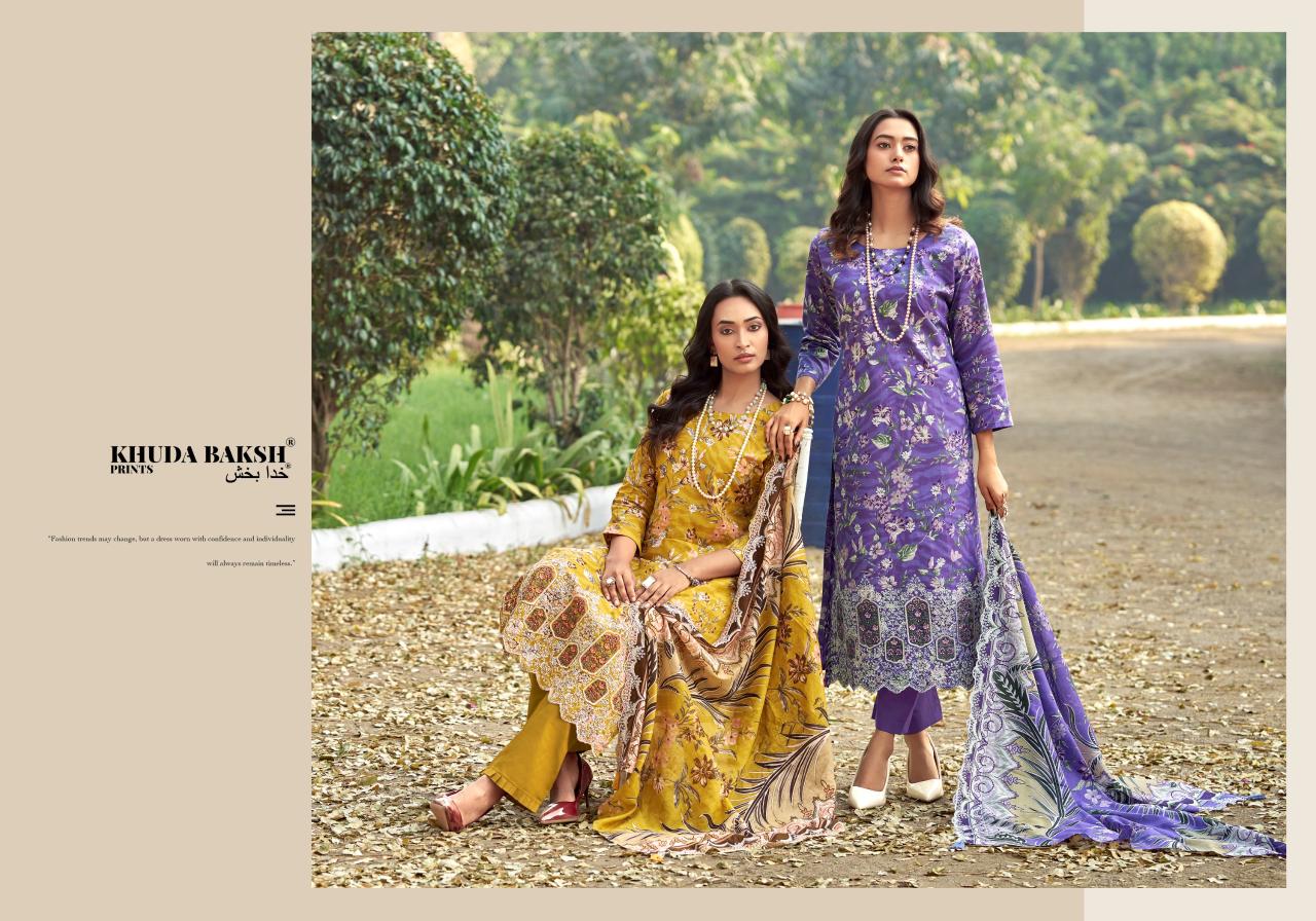 Dastaan E Jashan Khuda Baksh Prints Lawn Pakistani Patch Work Suits Supplier Ahmedabad