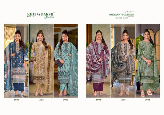 Dastaan E Jashan Vol 2 Khuda Baksh Prints Lawn Karachi Salwar Suits Wholesaler India