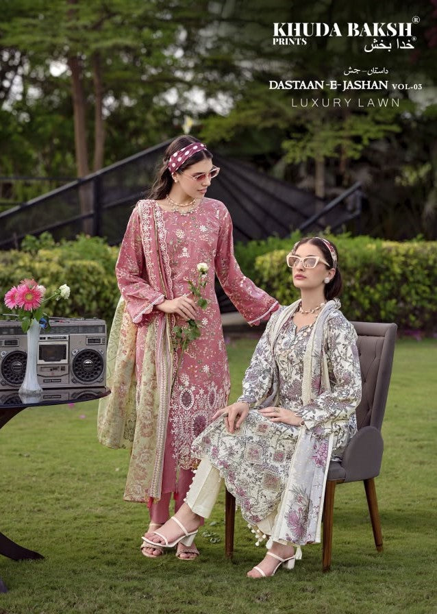 Dastaan E Jashan Vol 3 Khuda Baksh Prints Lawn Karachi Salwar Suits Wholesale Rate