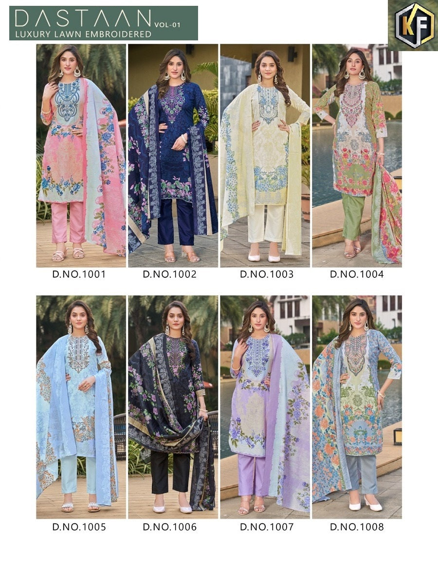 Dastaan Vol 1 Keval Fab Lawn Cotton Karachi Salwar Suits Manufacturer Gujarat
