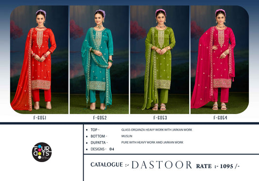Dastoor Four Dots Organza Pant Style Suits Wholesale