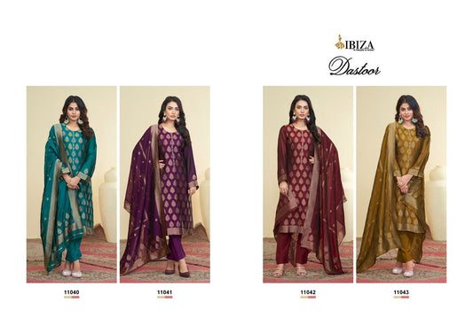 Dastoor Ibiza Silk Jacquard Pant Style Suits Exporter Gujarat