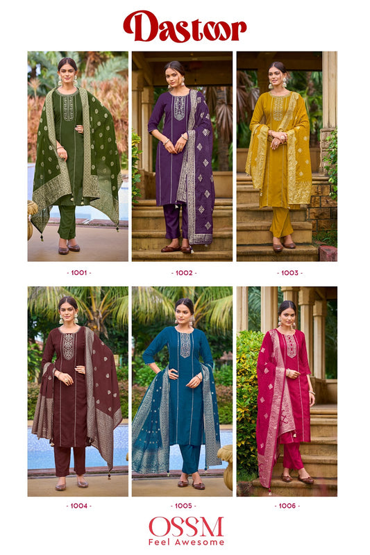 Dastoor Ossm Dola Silk Readymade Pant Style Suits Exporter Gujarat