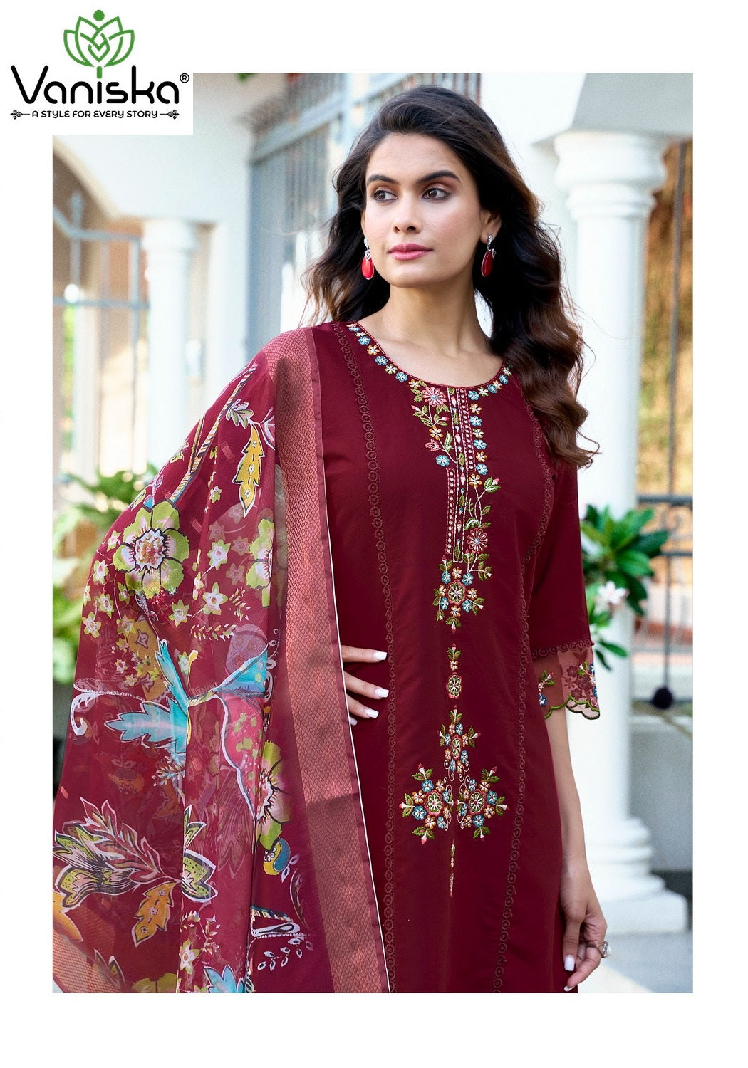 Dastoor Vol 1 Vaniska Roman Silk Readymade Pant Style Suits Exporter India