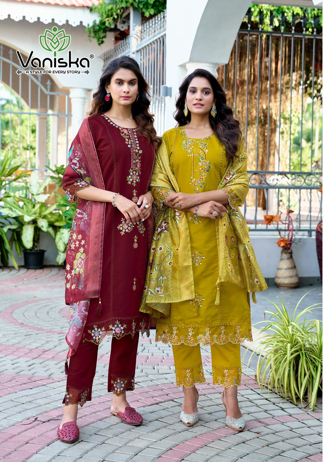 Dastoor Vol 1 Vaniska Roman Silk Readymade Pant Style Suits Exporter India