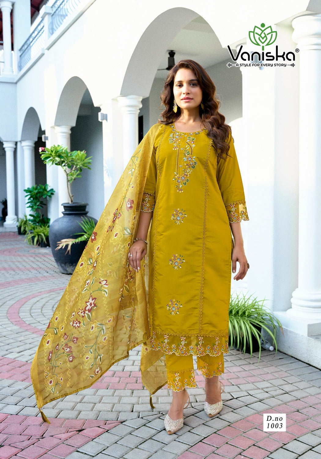 Dastoor Vol 1 Vaniska Roman Silk Readymade Pant Style Suits Exporter India