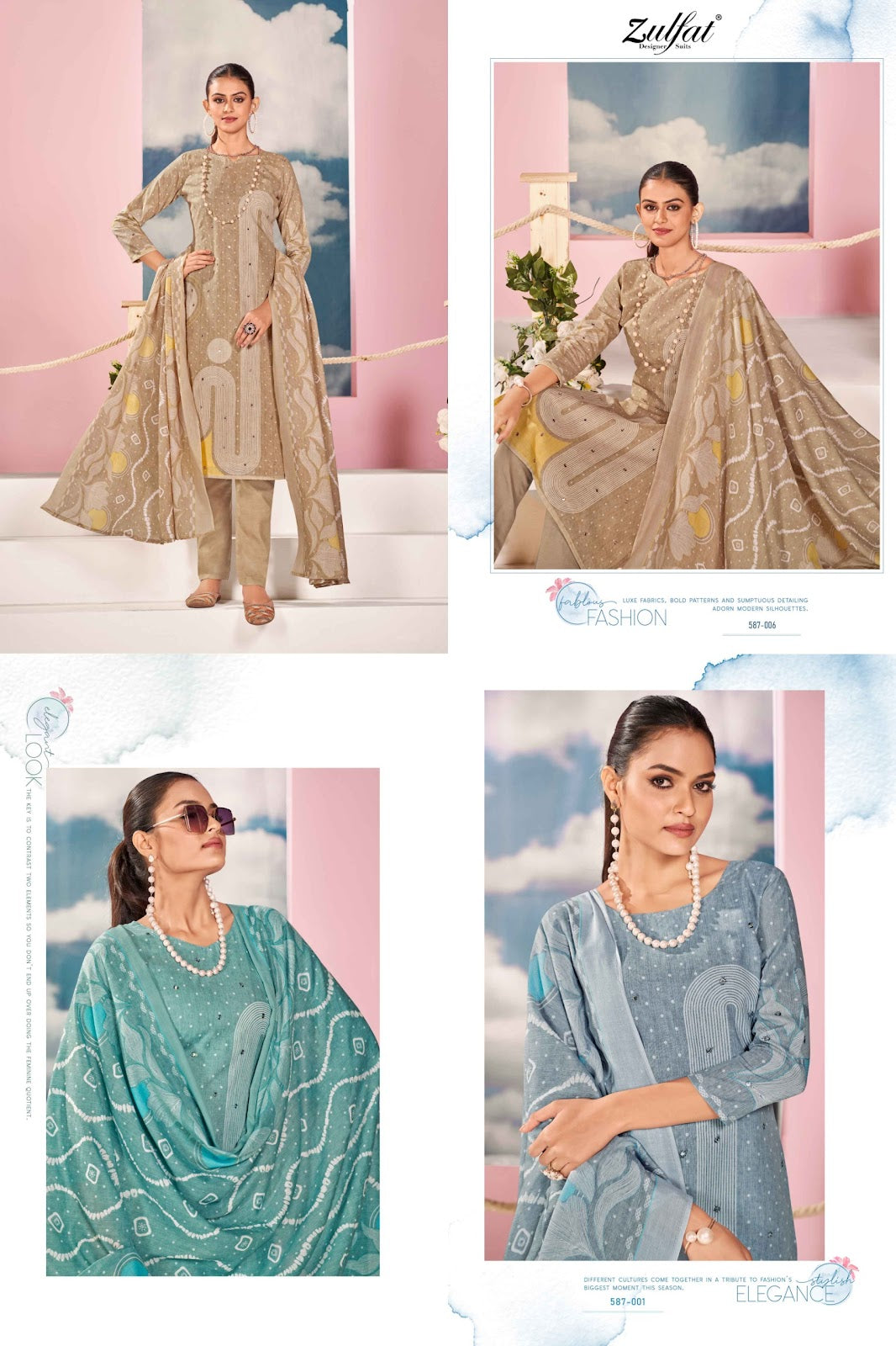 Dastoor Vol 2 Zulfat Designer Cotton Karachi Salwar Suits Wholesale Price