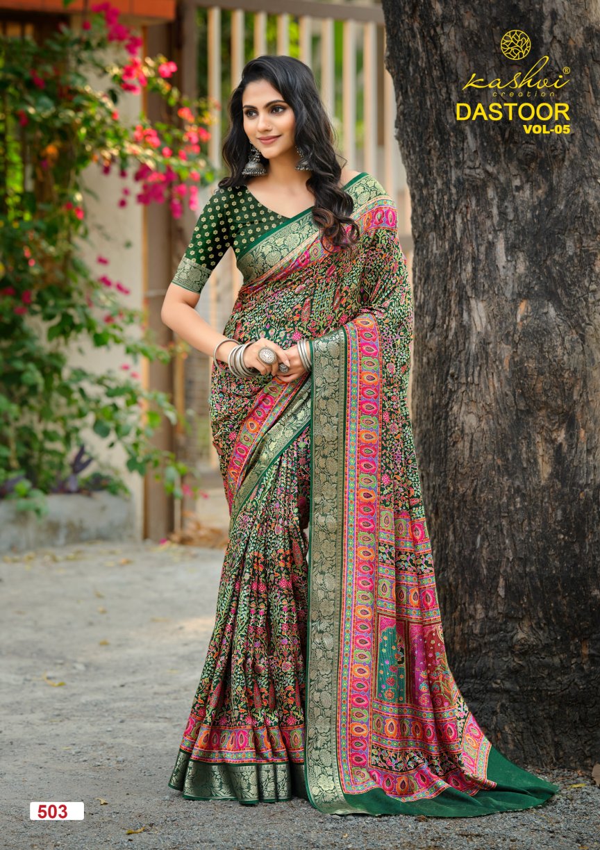 Dastoor Vol 5 Kashvi Creation Viscose Sarees Supplier