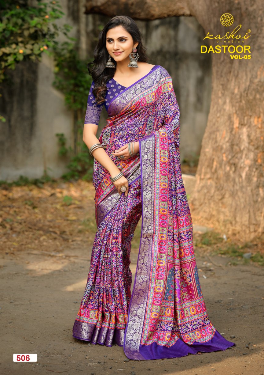 Dastoor Vol 5 Kashvi Creation Viscose Sarees Supplier
