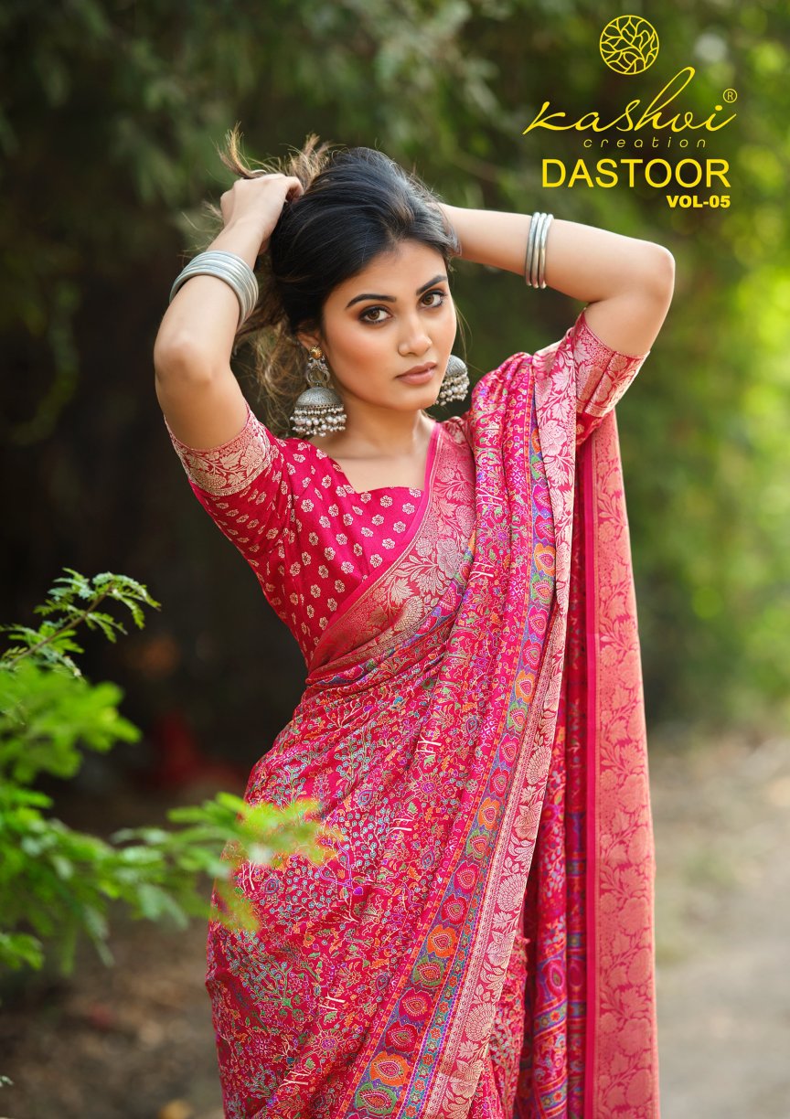 Dastoor Vol 5 Kashvi Creation Viscose Sarees Supplier