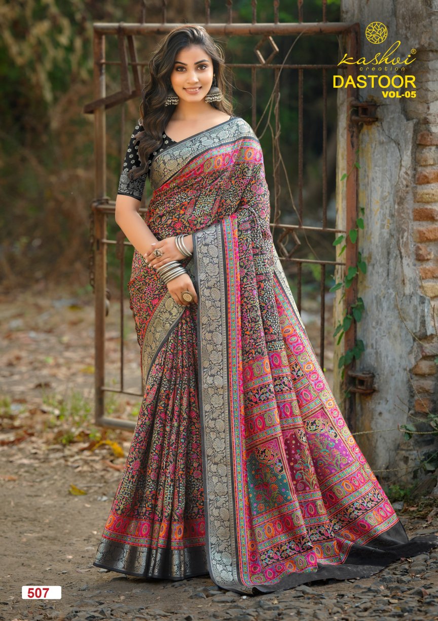 Dastoor Vol 5 Kashvi Creation Viscose Sarees Supplier