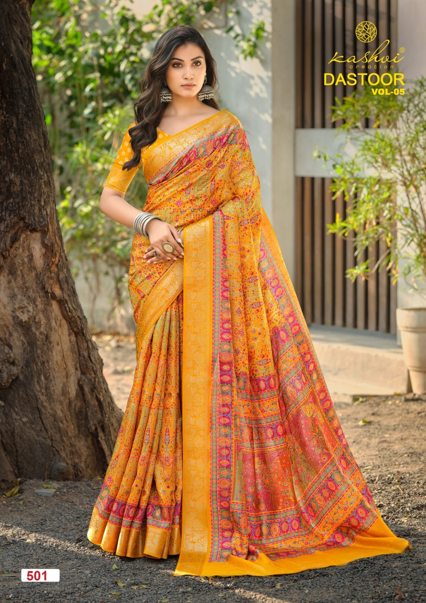 Dastoor Vol 5 Kashvi Creation Viscose Sarees Supplier