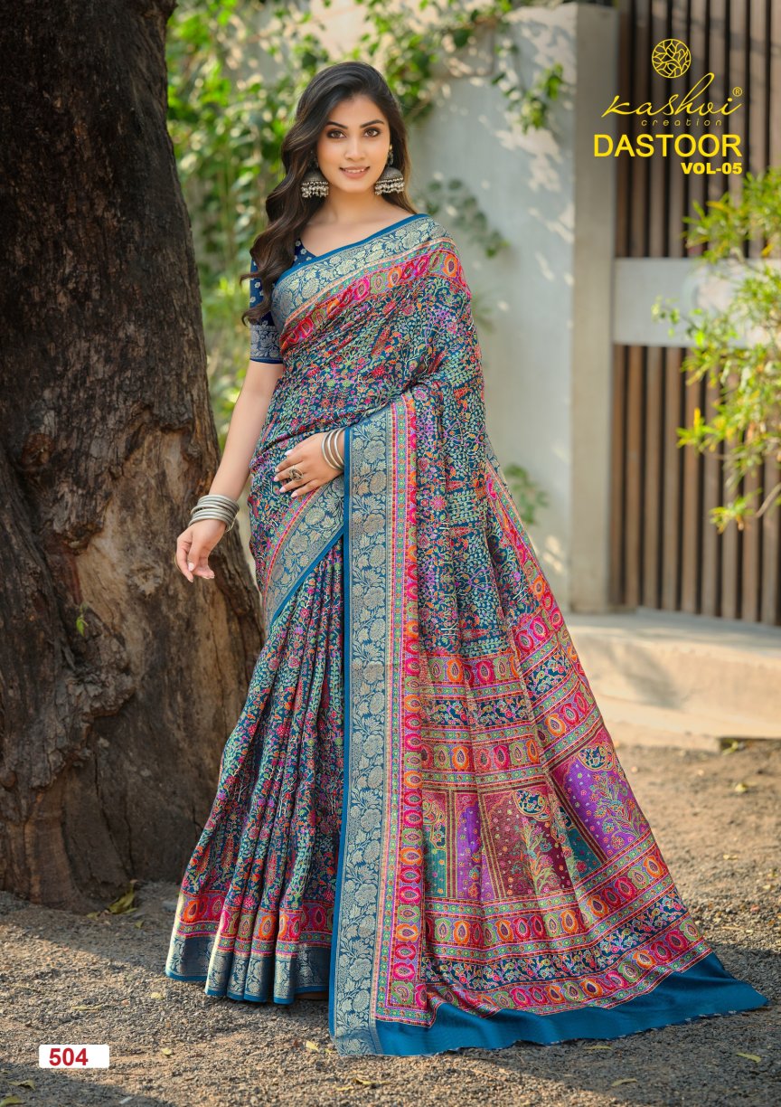 Dastoor Vol 5 Kashvi Creation Viscose Sarees Supplier