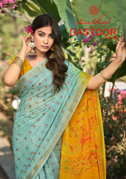 Dastoor Vol 8 Kashvi Creation Viscose Sarees Wholesale Rate