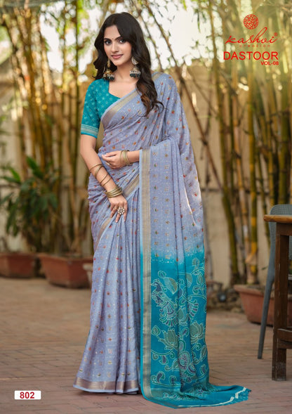 Dastoor Vol 8 Kashvi Creation Viscose Sarees Wholesale Rate
