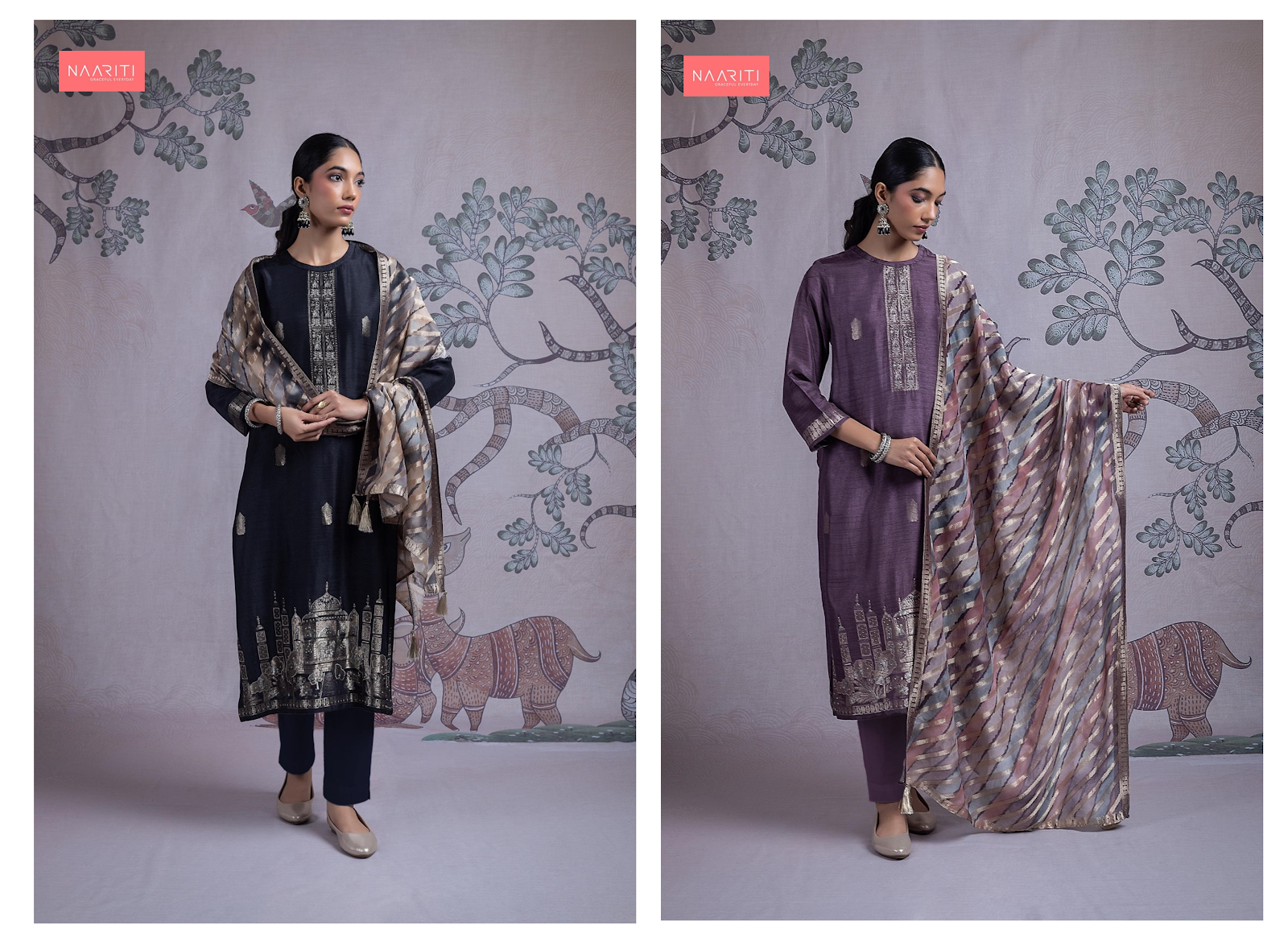 Davina Naariti Pure Silk Pant Style Suits Wholesaler