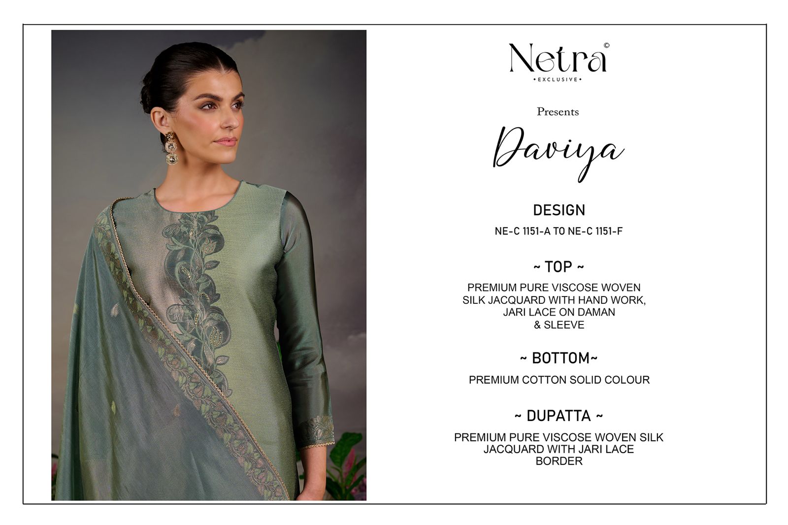 Daviya Netra Silk Jacquard Pant Style Suits Wholesale Rate