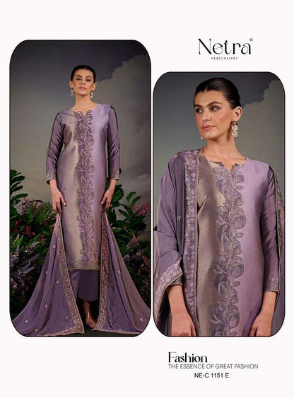 Daviya Netra Silk Jacquard Pant Style Suits Wholesale Rate
