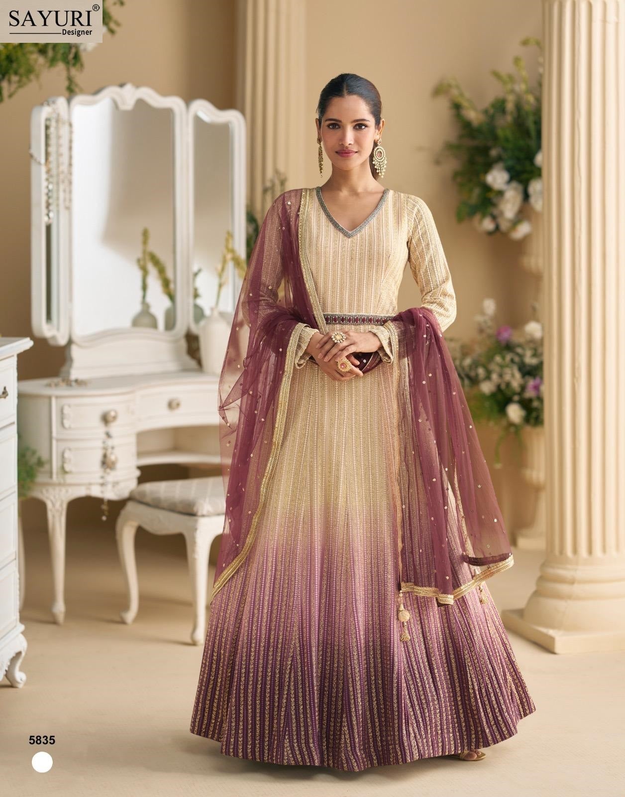 Dawat Sayuri Georgette Gown Dupatta Set Wholesale Price