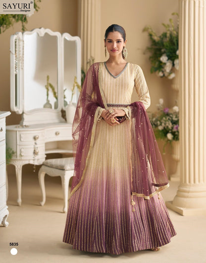 Dawat Sayuri Georgette Gown Dupatta Set Wholesale Price