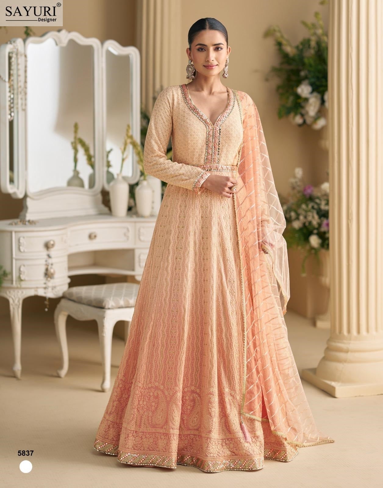 Dawat Sayuri Georgette Gown Dupatta Set Wholesale Price
