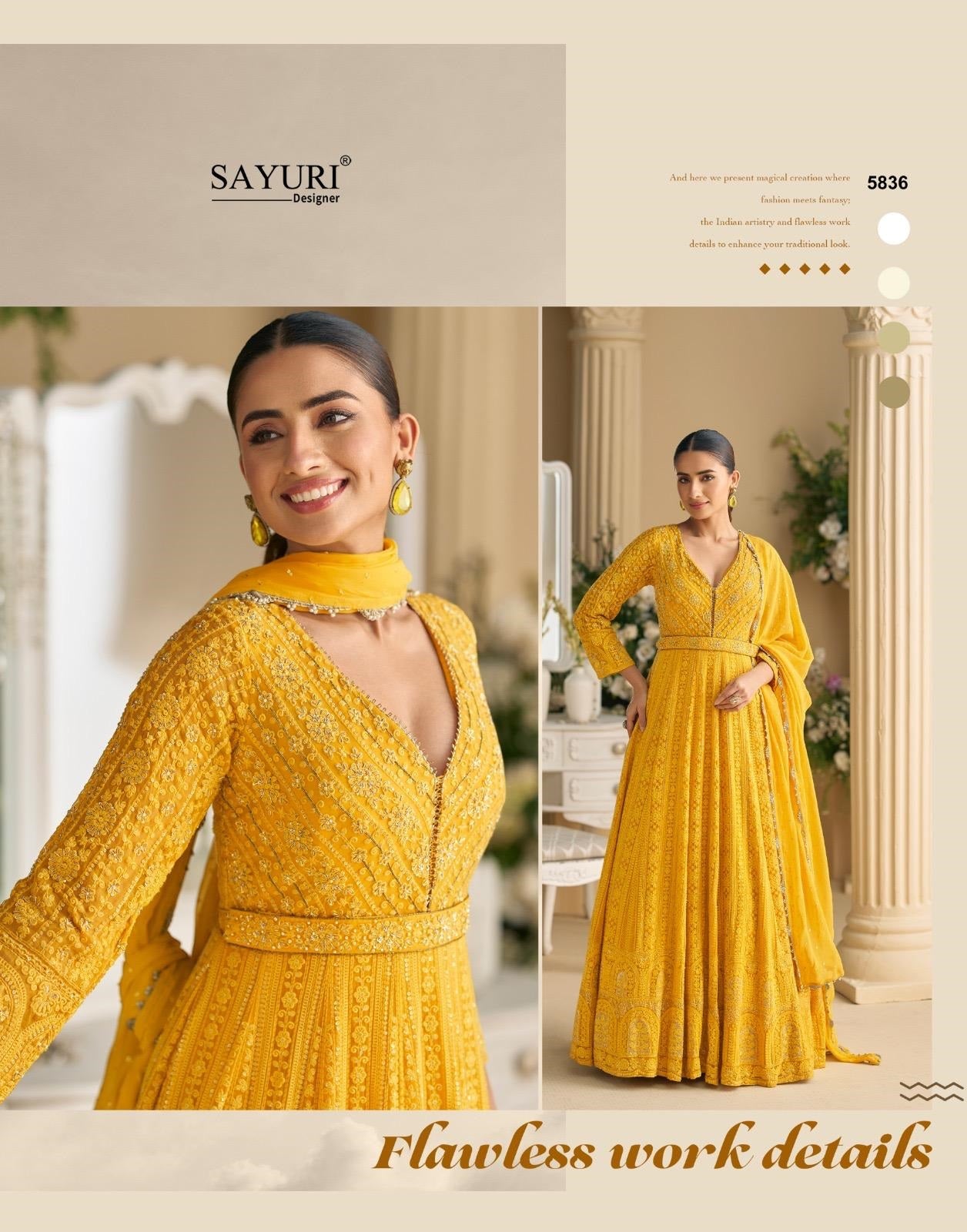 Dawat Sayuri Georgette Gown Dupatta Set Wholesale Price