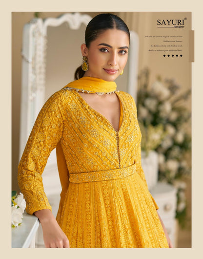 Dawat Sayuri Georgette Gown Dupatta Set Wholesale Price