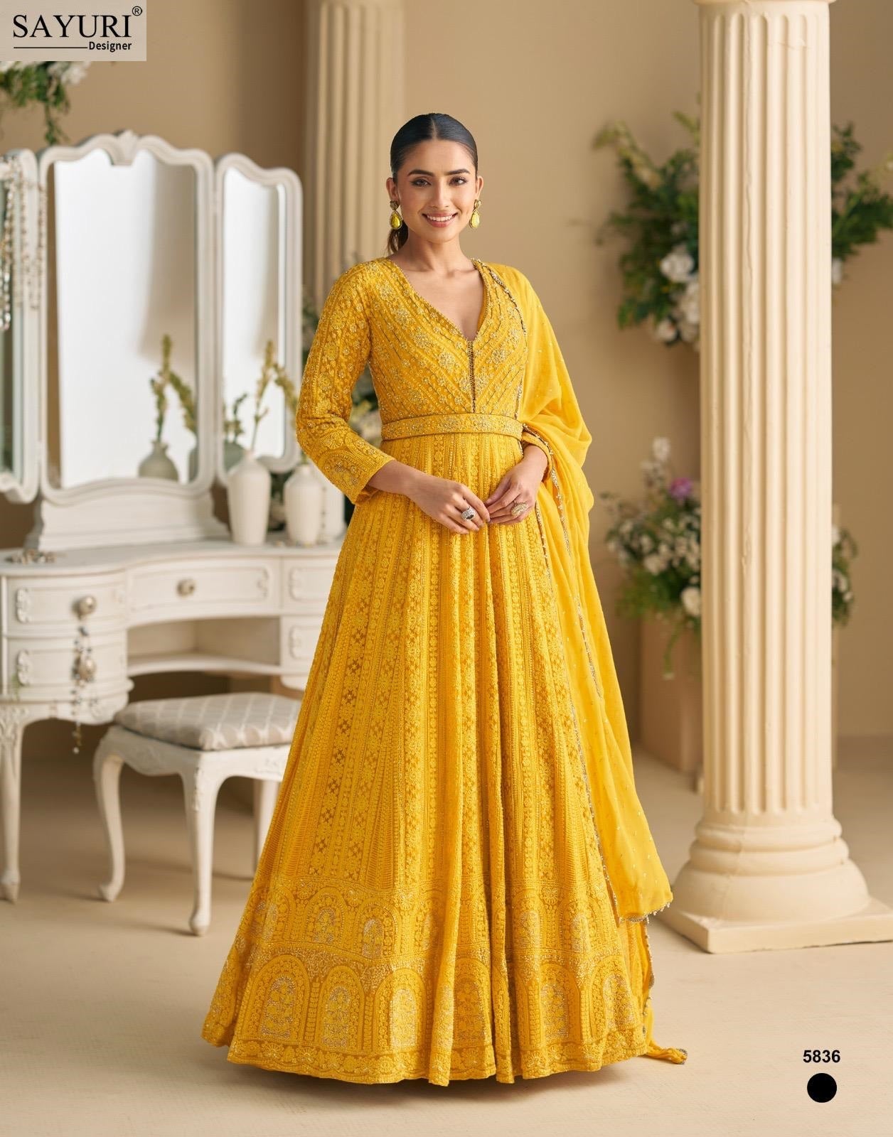 Dawat Sayuri Georgette Gown Dupatta Set Wholesale Price