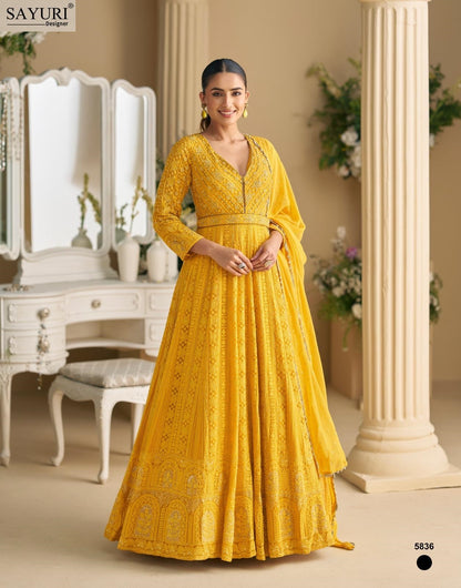 Dawat Sayuri Georgette Gown Dupatta Set Wholesale Price