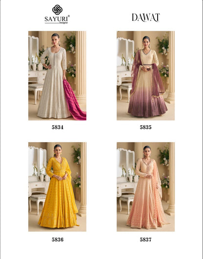Dawat Sayuri Georgette Gown Dupatta Set Wholesale Price