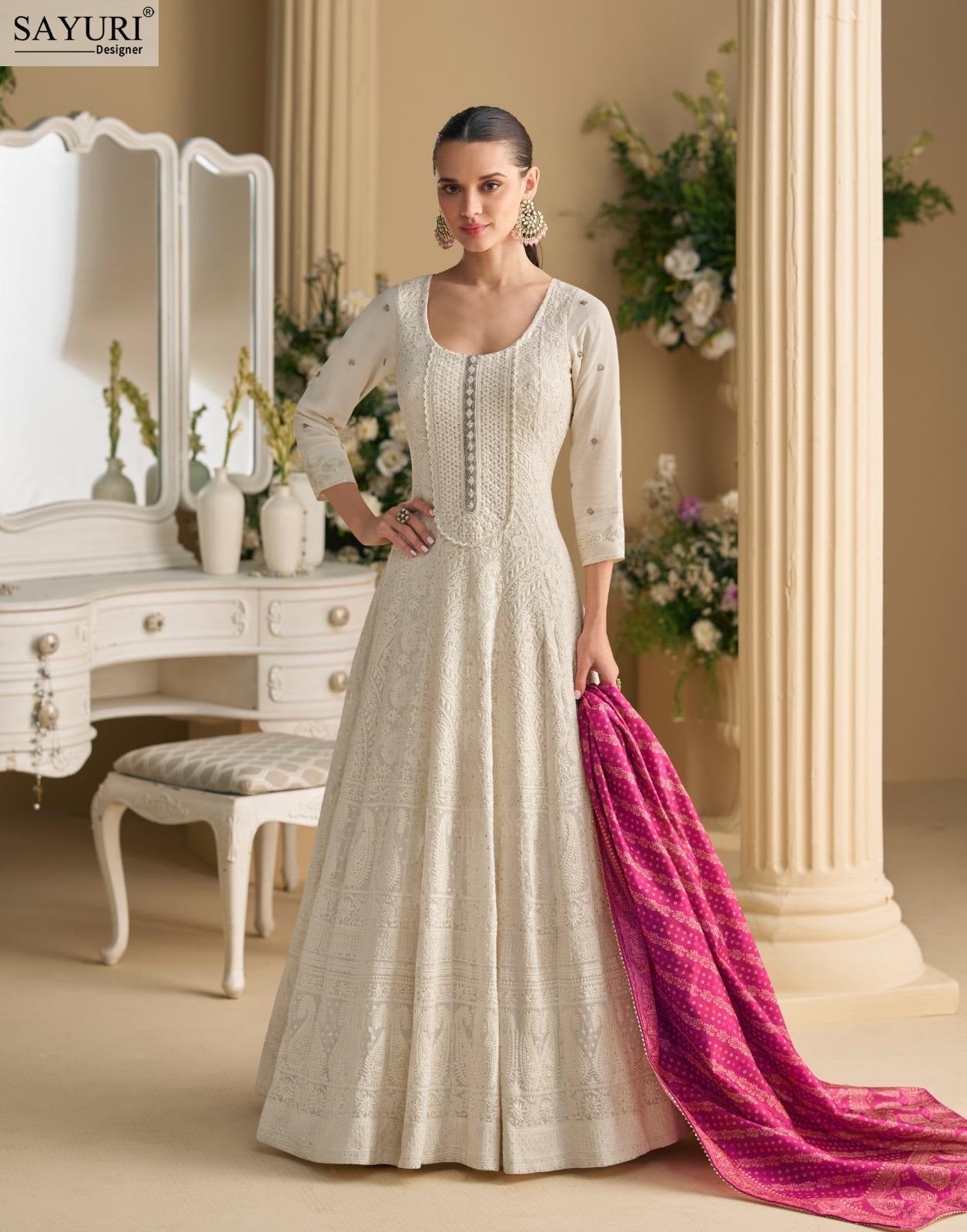 Dawat Sayuri Georgette Gown Dupatta Set Wholesale Price
